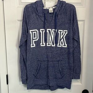 Victoria’s Secret Pink Heather Blue Cozy Hooded Top